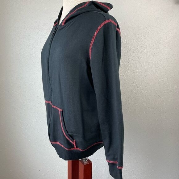 PBX Basics Black and Red Stitched Matching Full Zip Hoodie and Sweatpants Size L - Picture 3 of 12